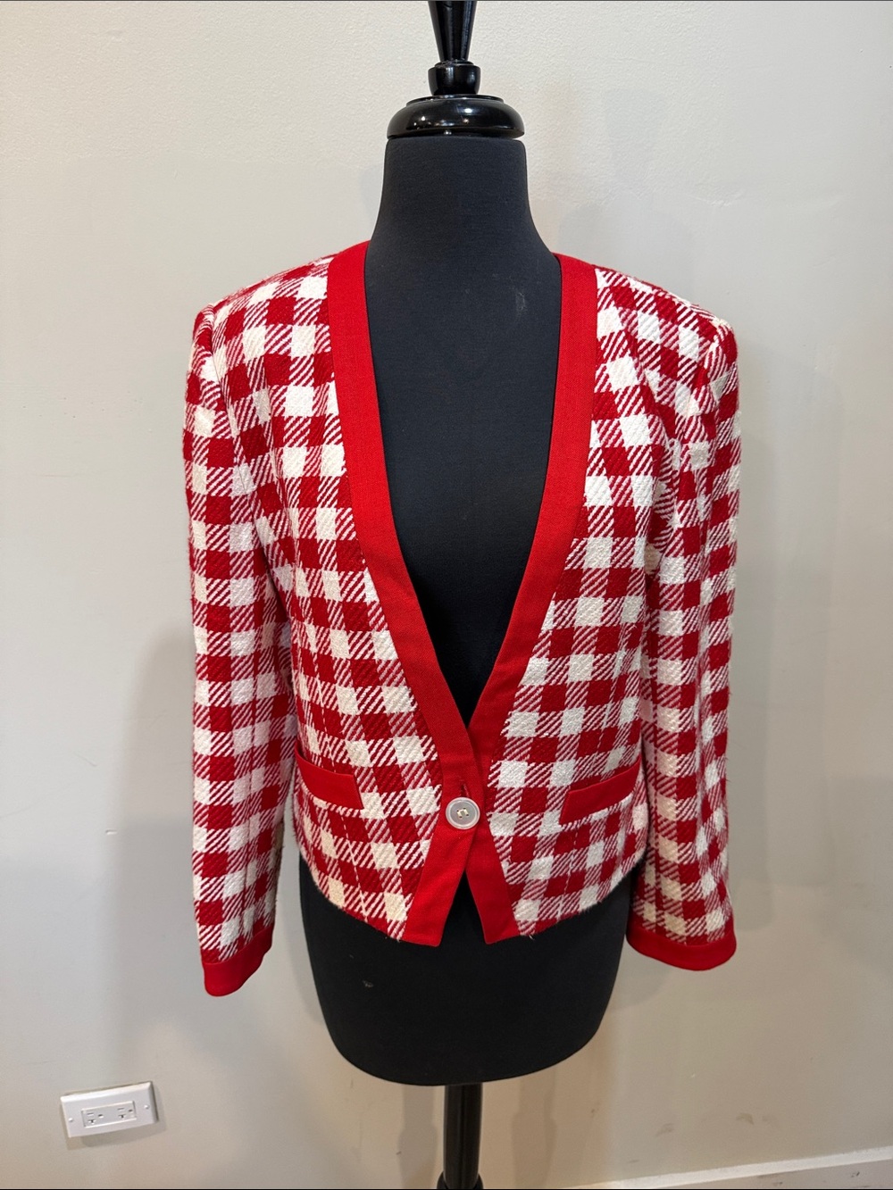 Vintage JH Collectibles checkered blazer